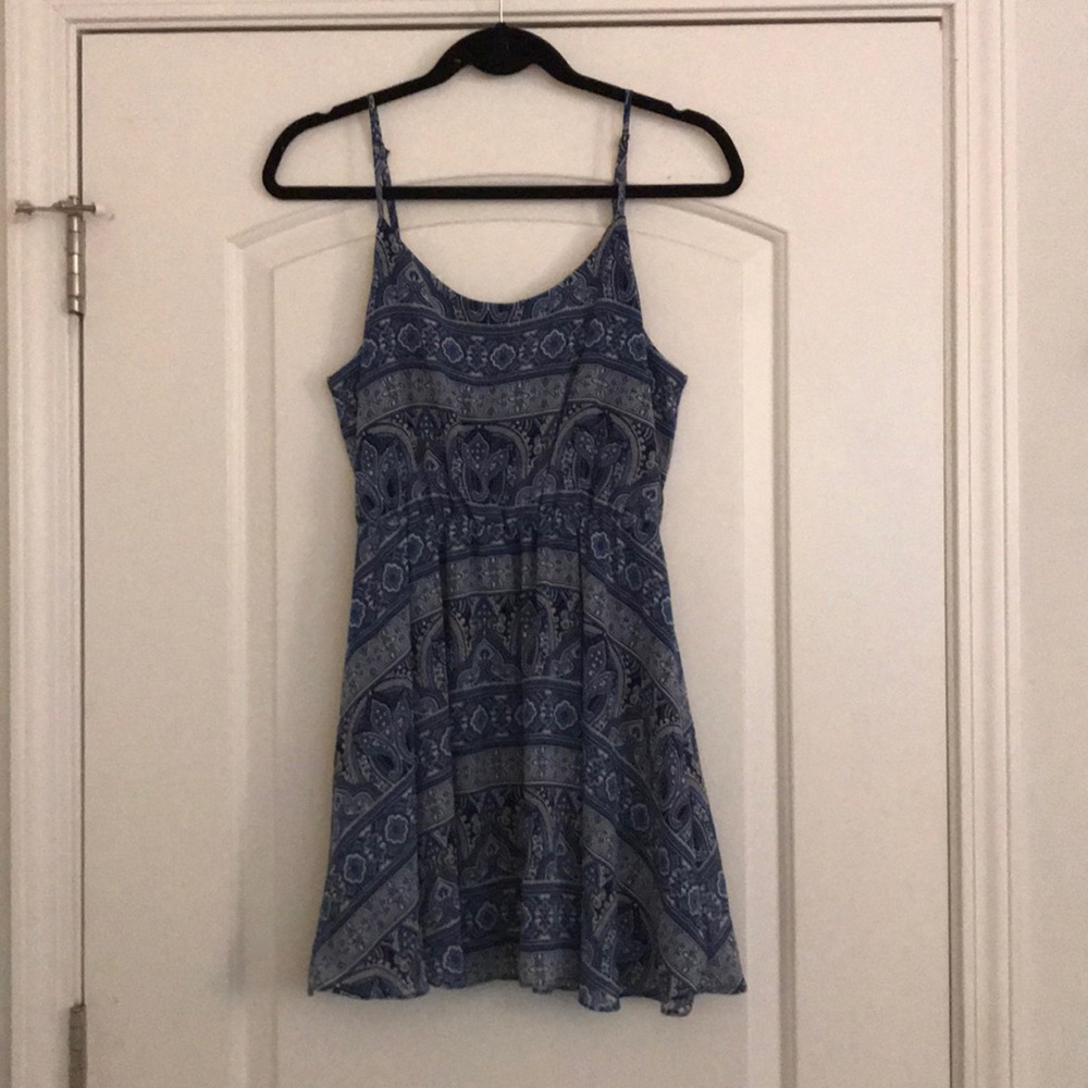 Blue patterned dress